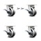 Service Caster 4 Inch Kingpinless V Groove Semi Steel Wheel Caster Brakes 2 Swivel Locks, 4PK SCC-KP30S420-VGR-SLB-BSL-2-SLB-2 - alternate 1